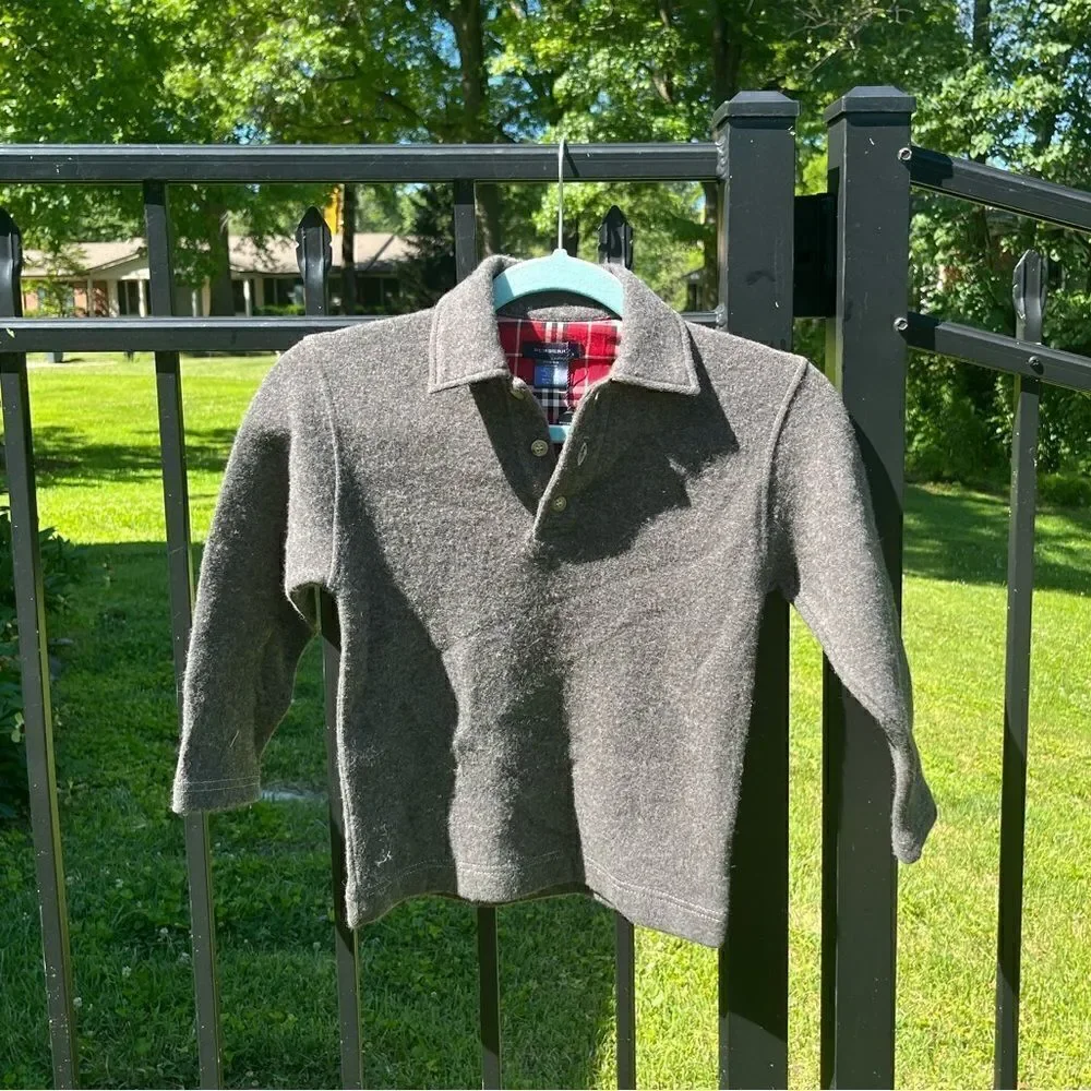 Burberry Wool Long Sleeve Polo Shirt NWT